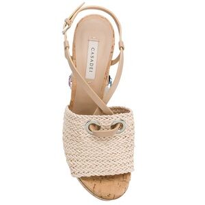 Casadei sandals block heel nude strappy